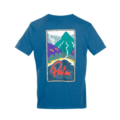 Palm Mountains To Sea T-Shirt Mid Blue Back